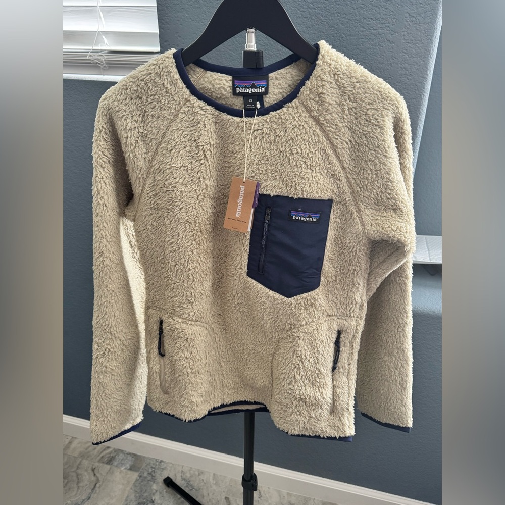 Patagonia Men's Los Gatos Crew - Cream and Blue